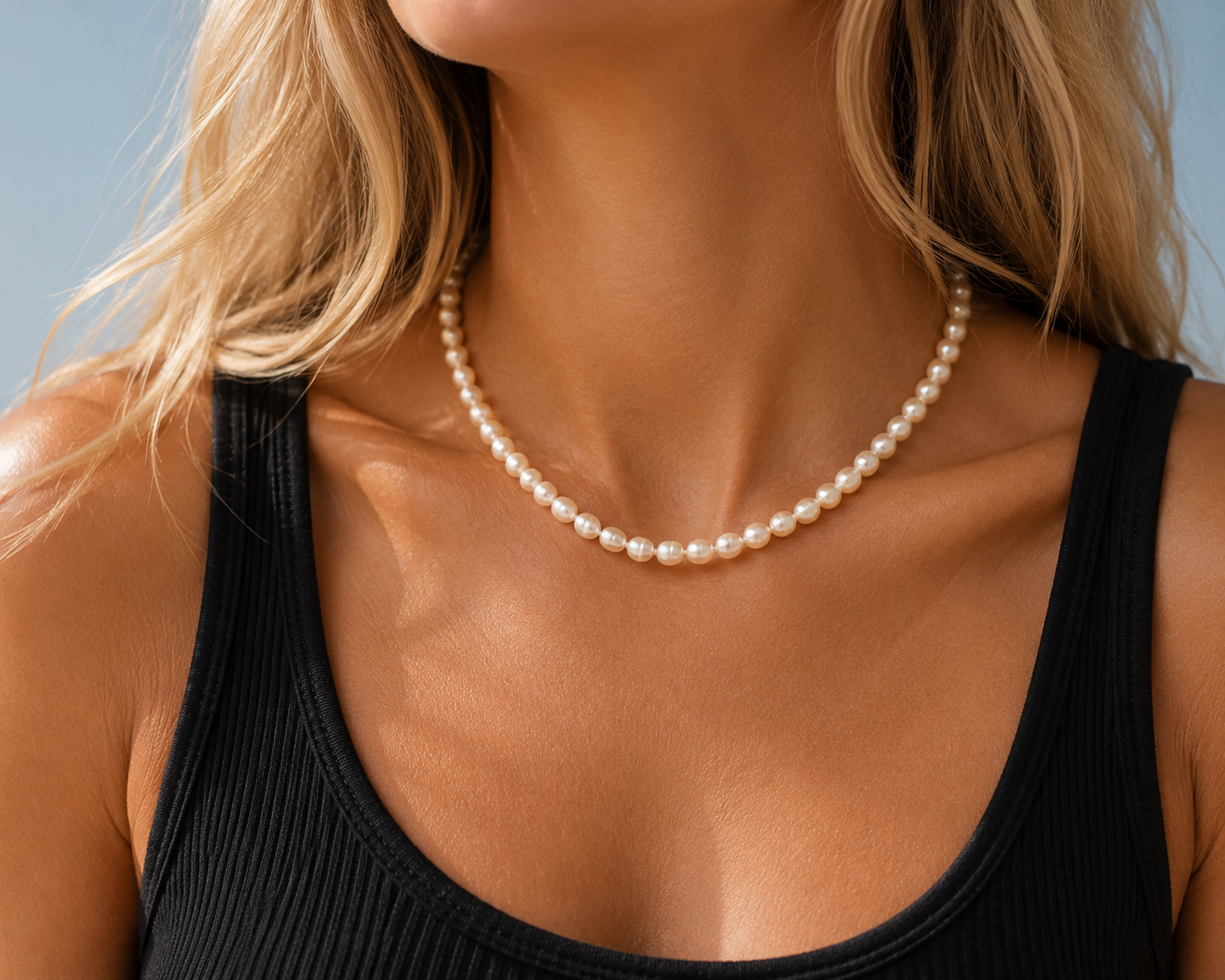 The Nacre Pearl Necklace + Bracelet Set