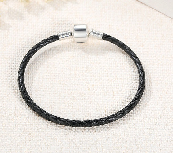S925 silver leather rope bracelet