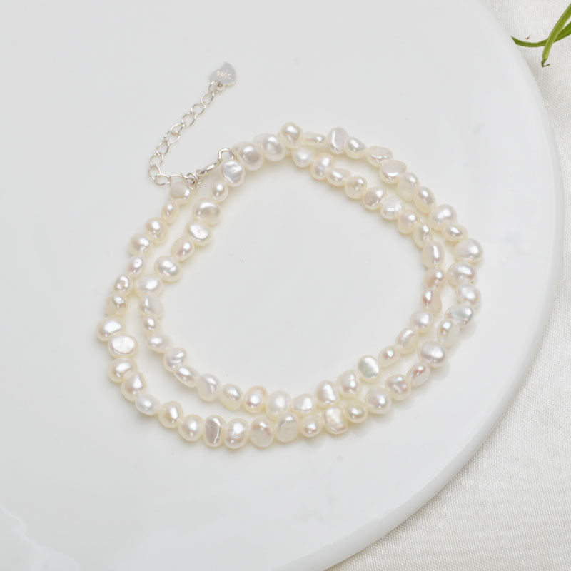 S925 Silver Pearl Choker Necklace