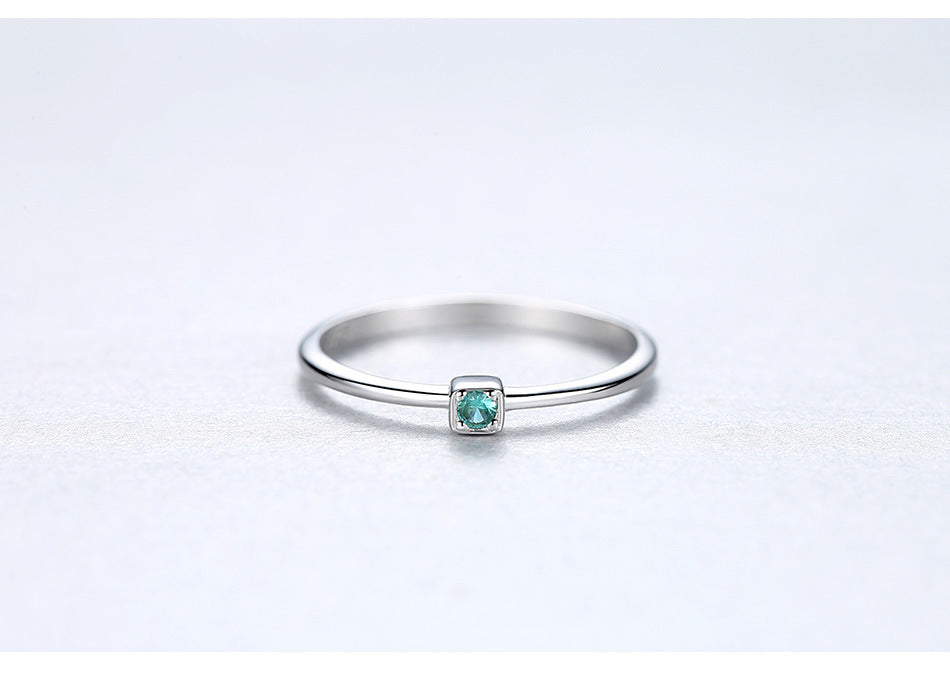 S925 sterling silver gemstone ring