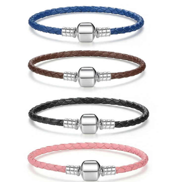 S925 silver leather rope bracelet