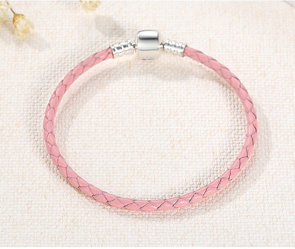S925 silver leather rope bracelet