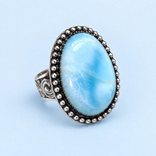 Aisling Sterling Silver Larimar Ring