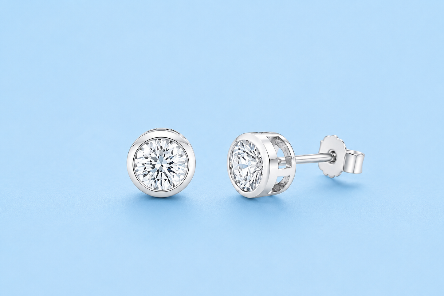 The Harper Sterling Silver Diamond Stud Earrings