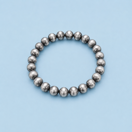 Dutton Silver-Tone Beaded Stretch Bracelet