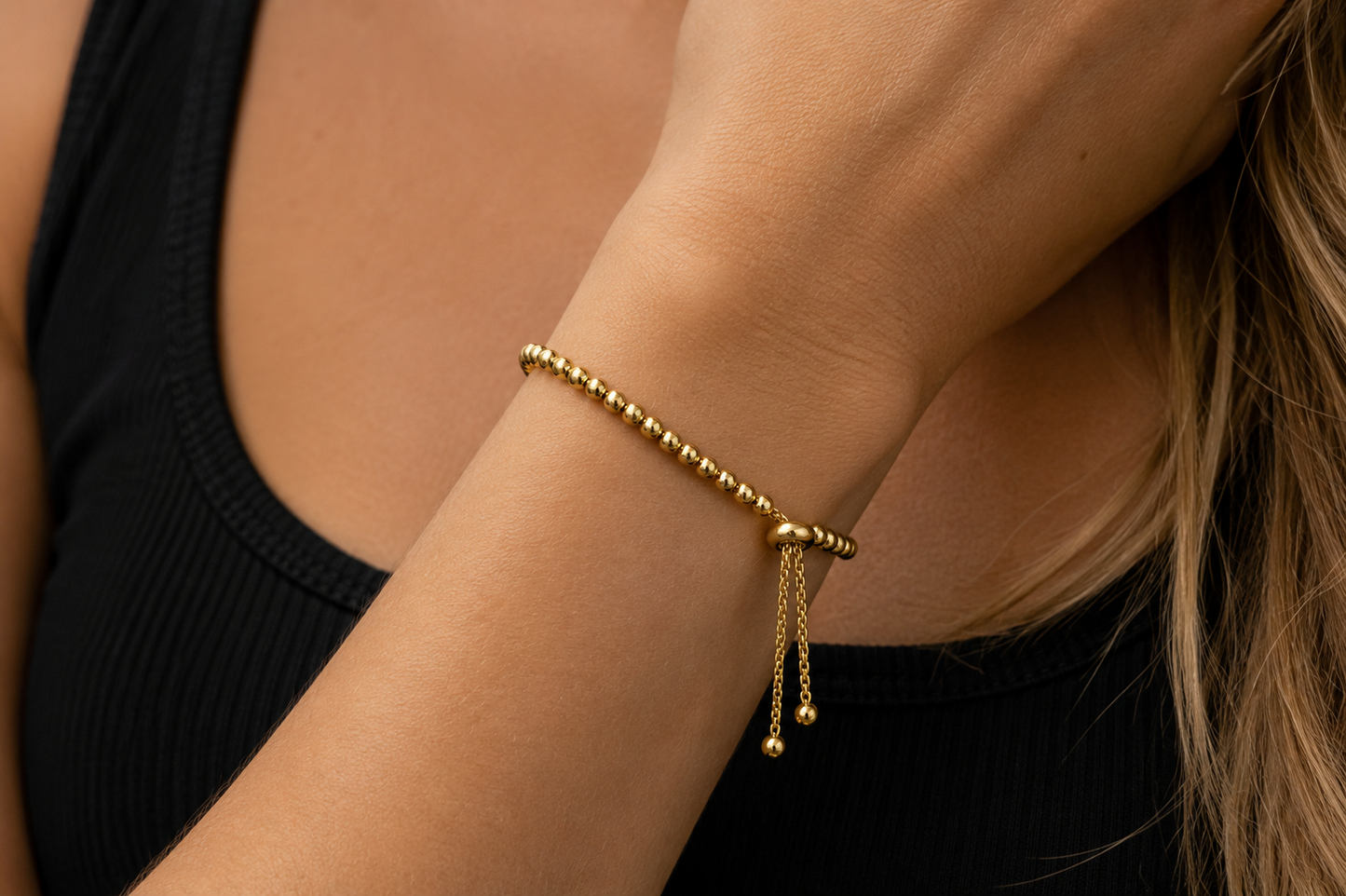 ELLIE GOLD BALL BEADED BRACELET