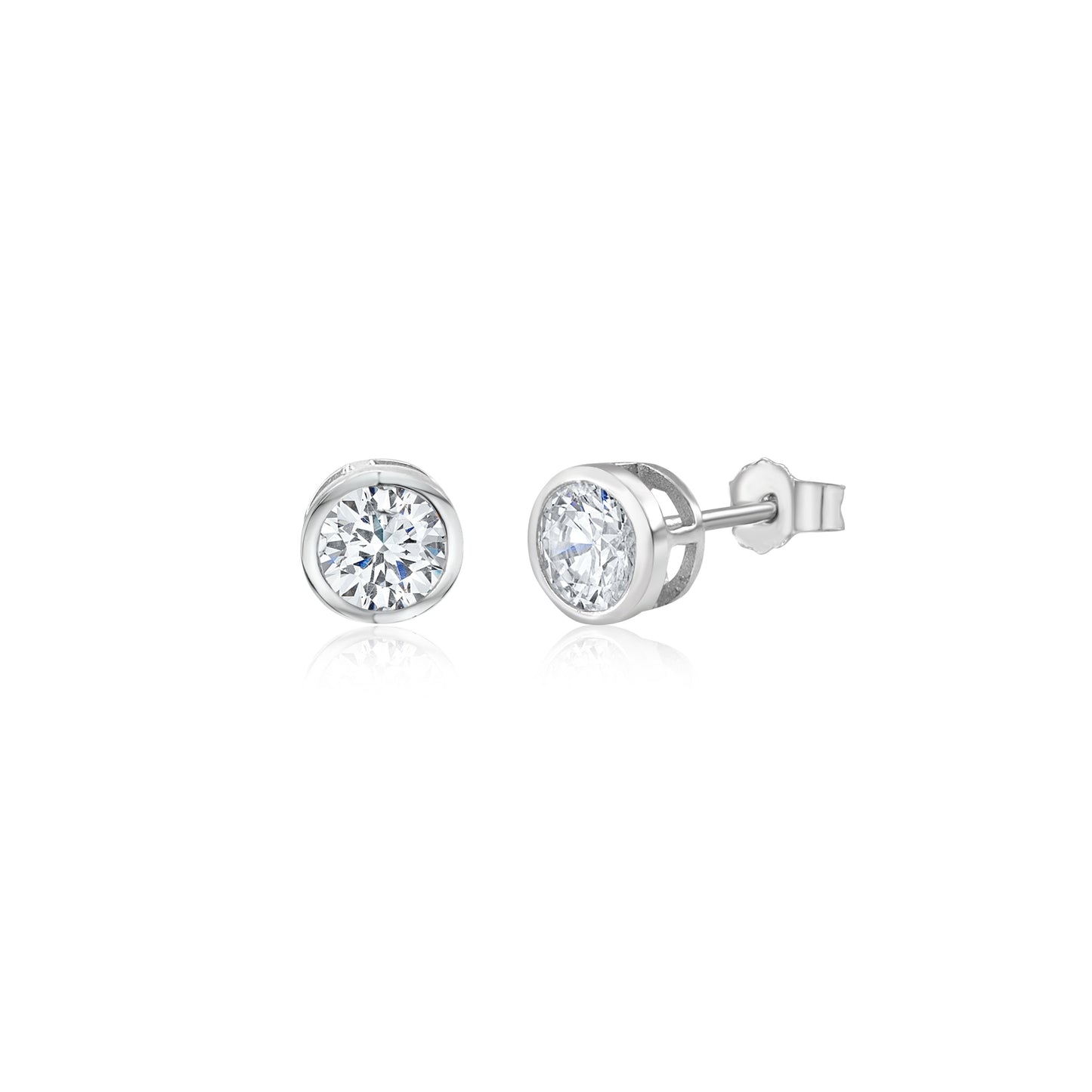 The Harper Sterling Silver Diamond Stud Earrings
