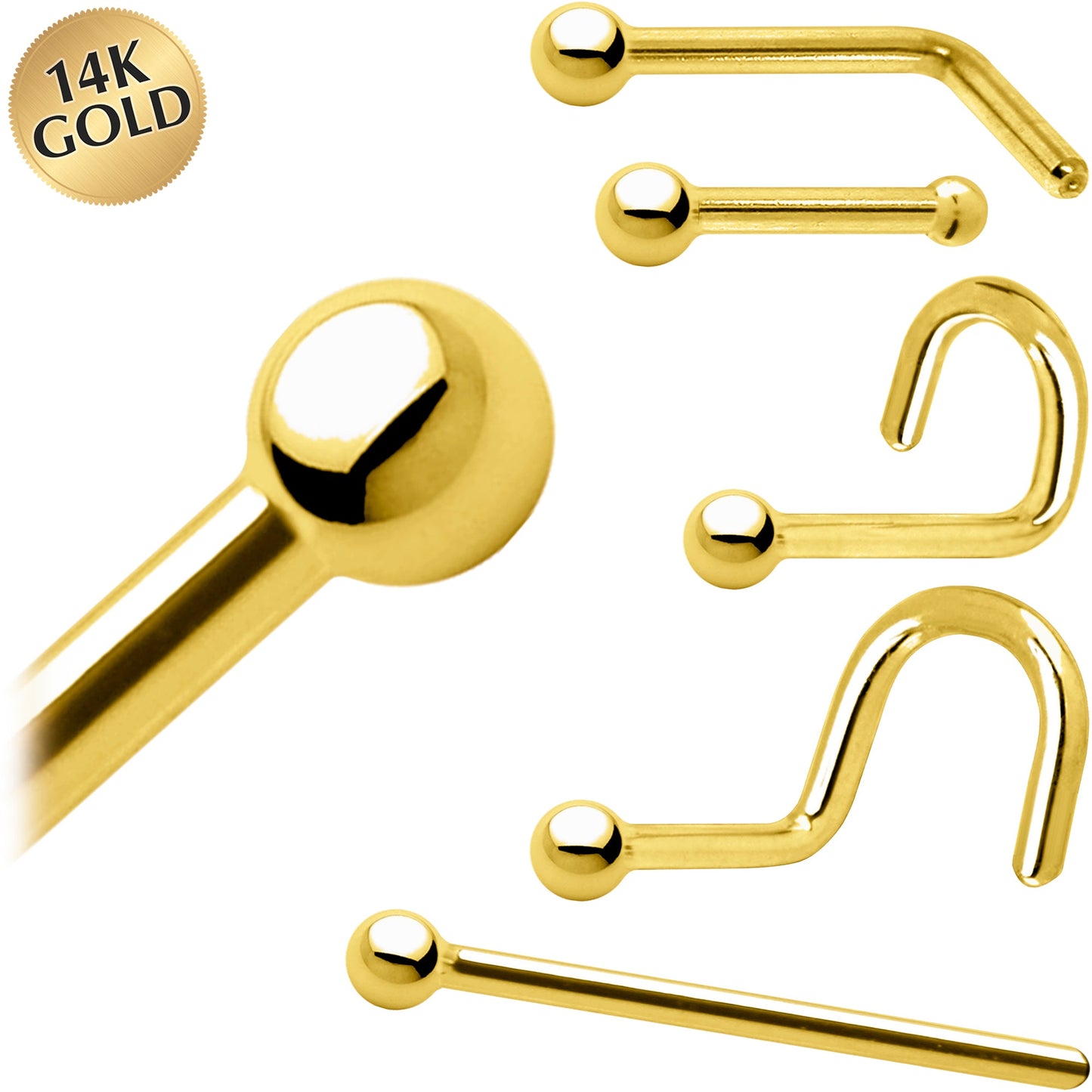 The Hayes Stud
Solid 14K Gold Nose Stud