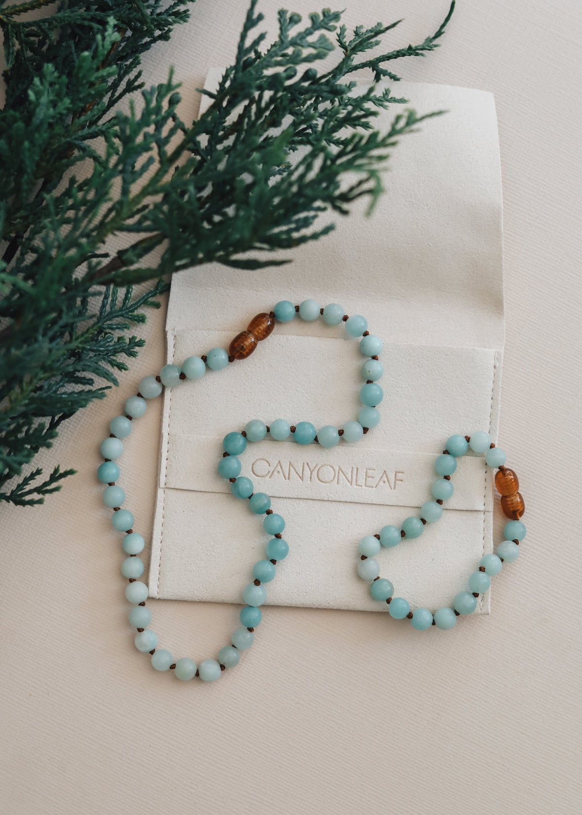 Acacia amazonite gemstone necklace and matching bracelet gift set from The Riann Ashlyn Collection.
