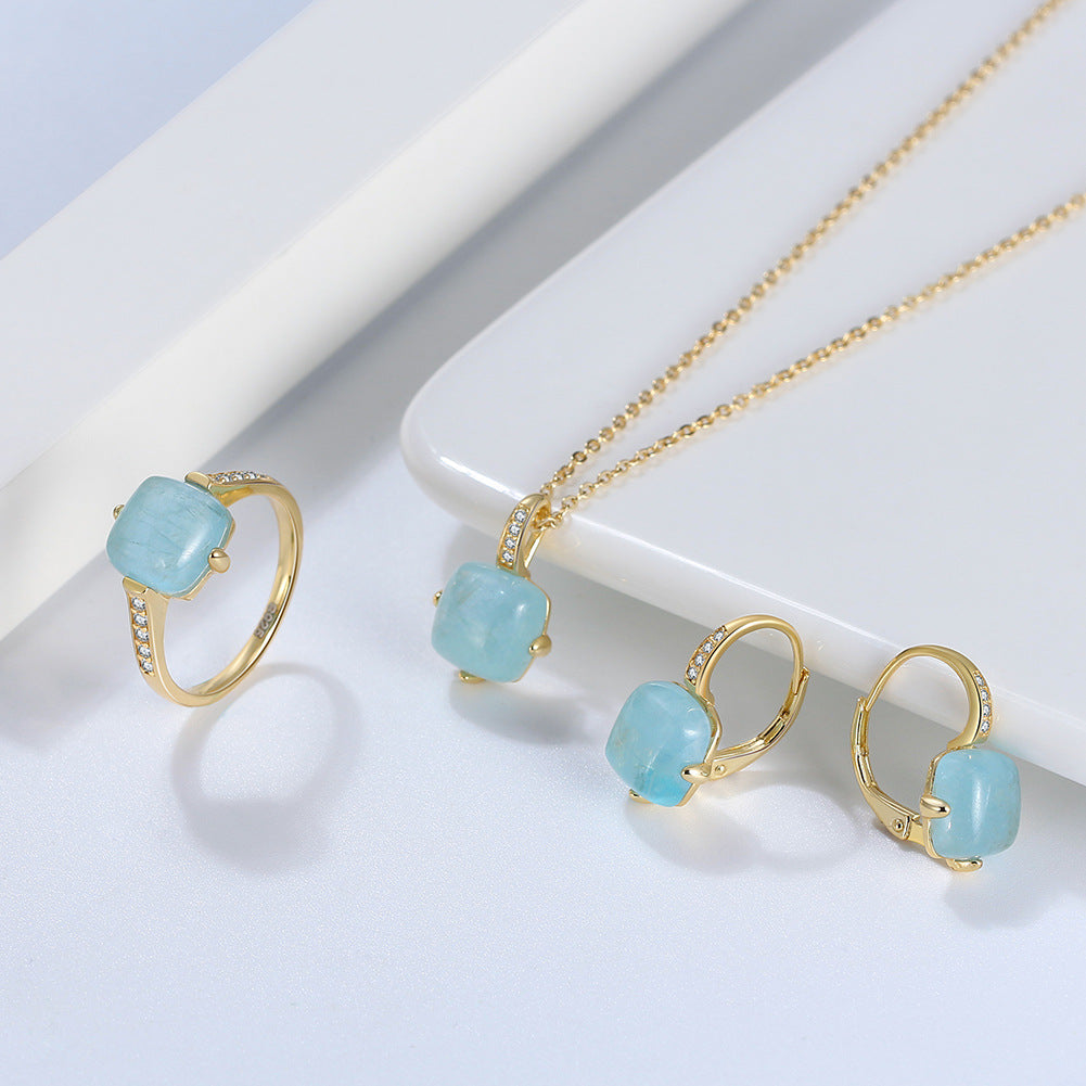S925 Sterling Silver Aquamarine Earrings