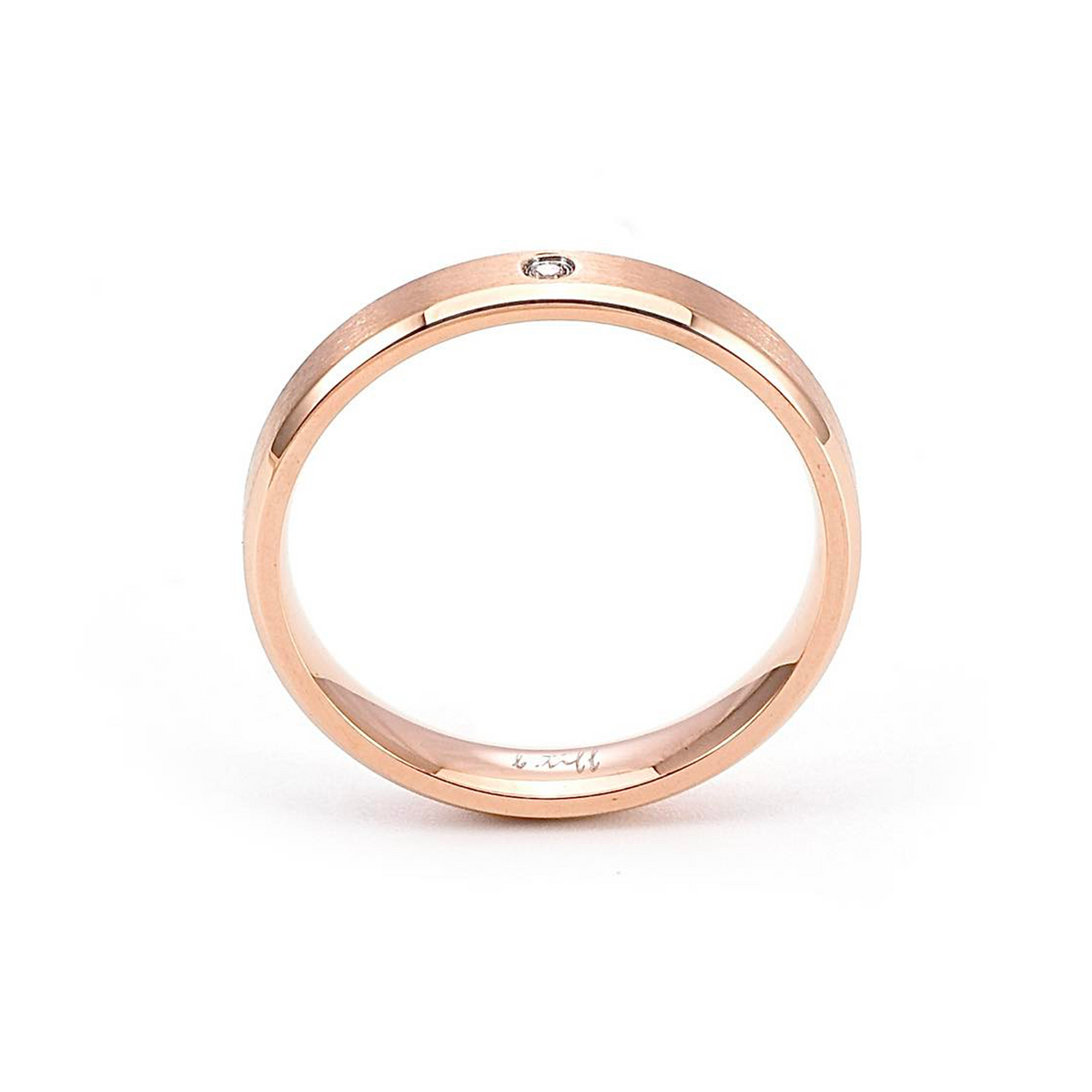 Blair rose gold-tone 4 mm band, side view – The Riann Ashlyn Collection