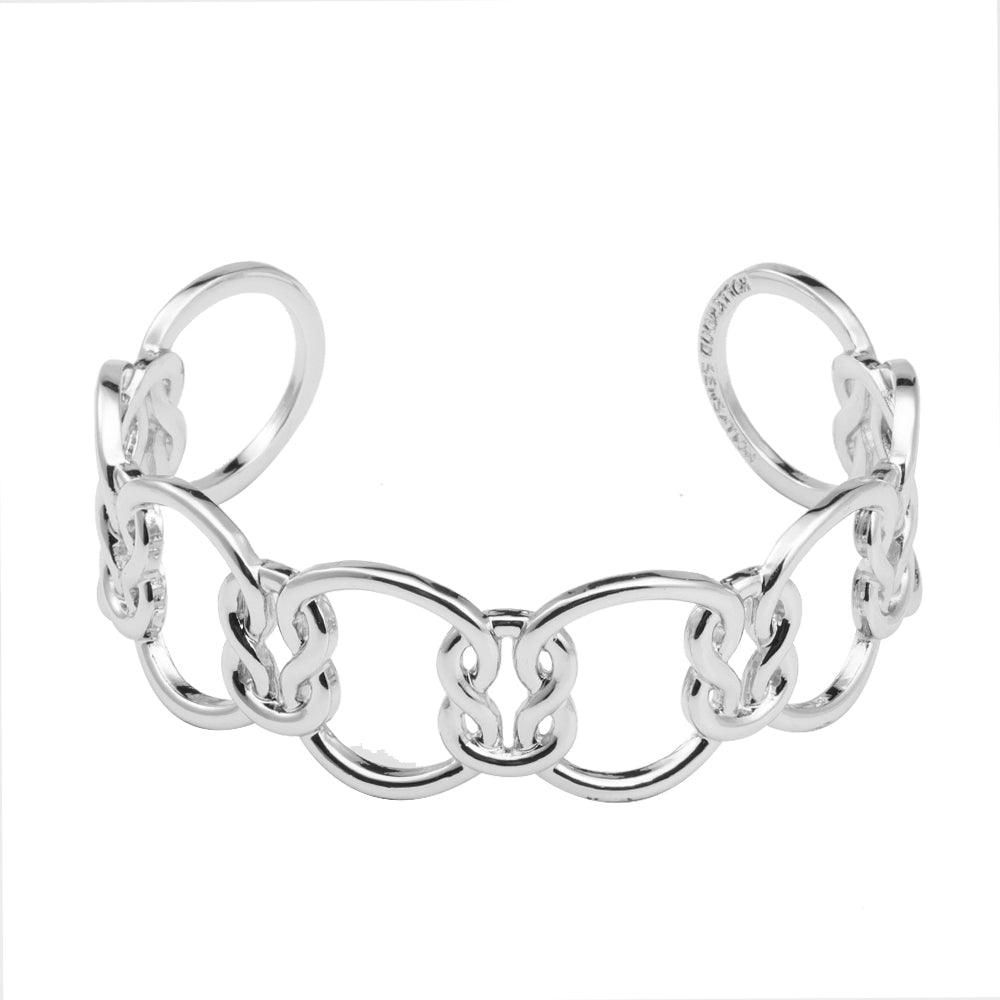 Carys silver link cuff bracelet front view