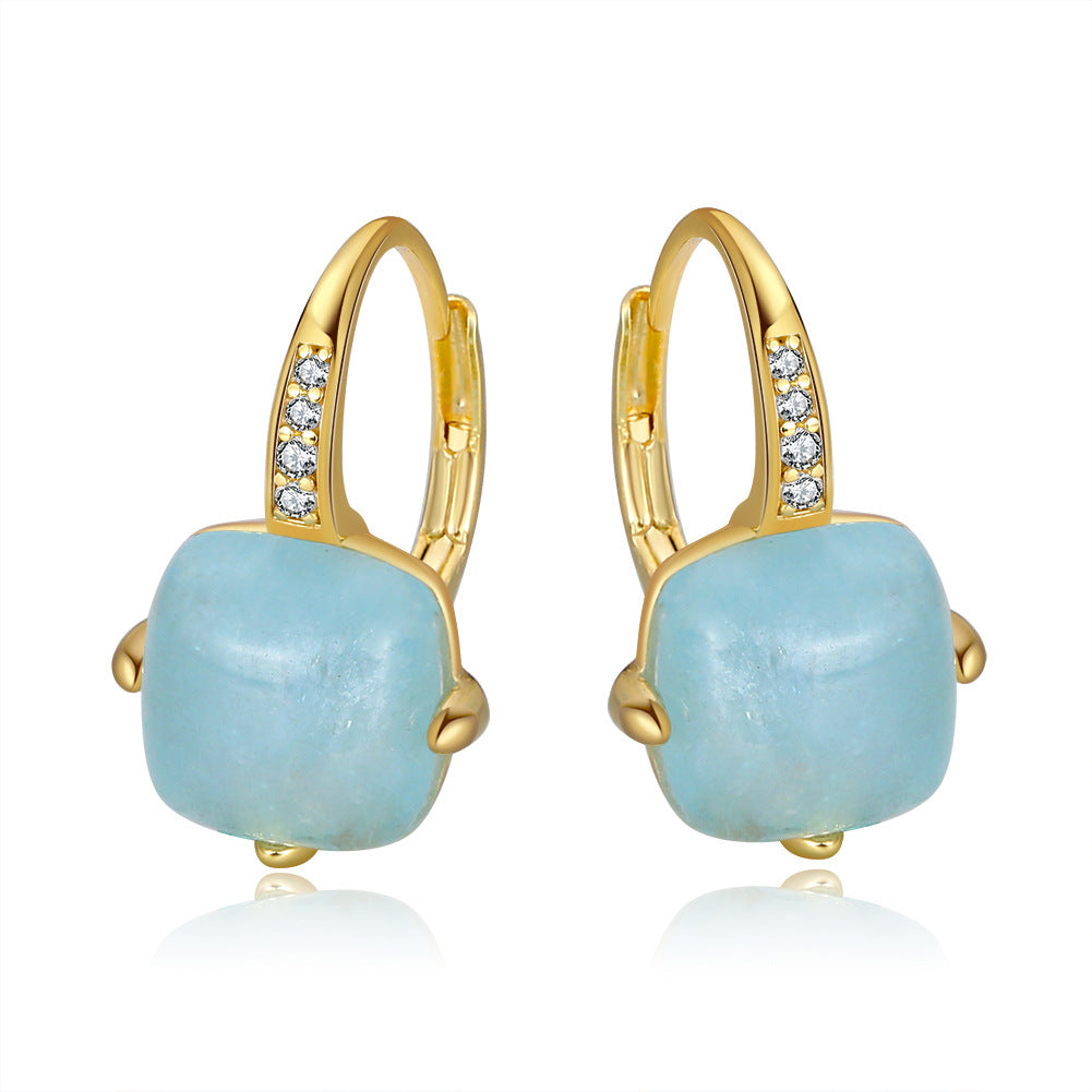S925 Sterling Silver Aquamarine Earrings