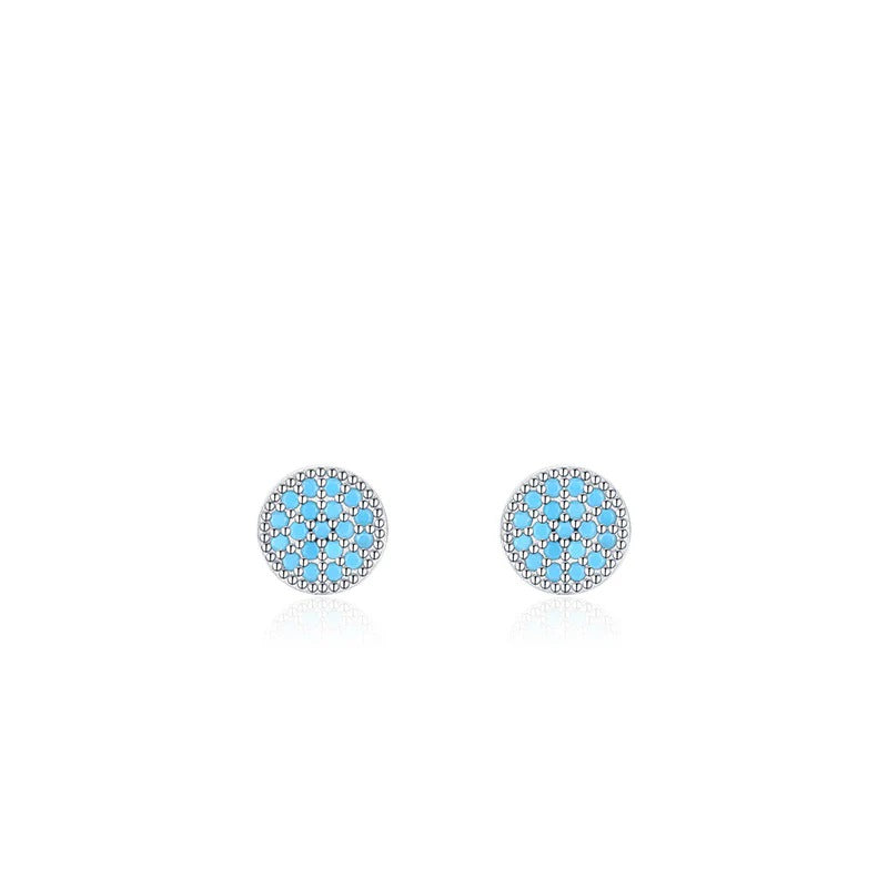     Pair of Gemma natural turquoise stud earrings in silver