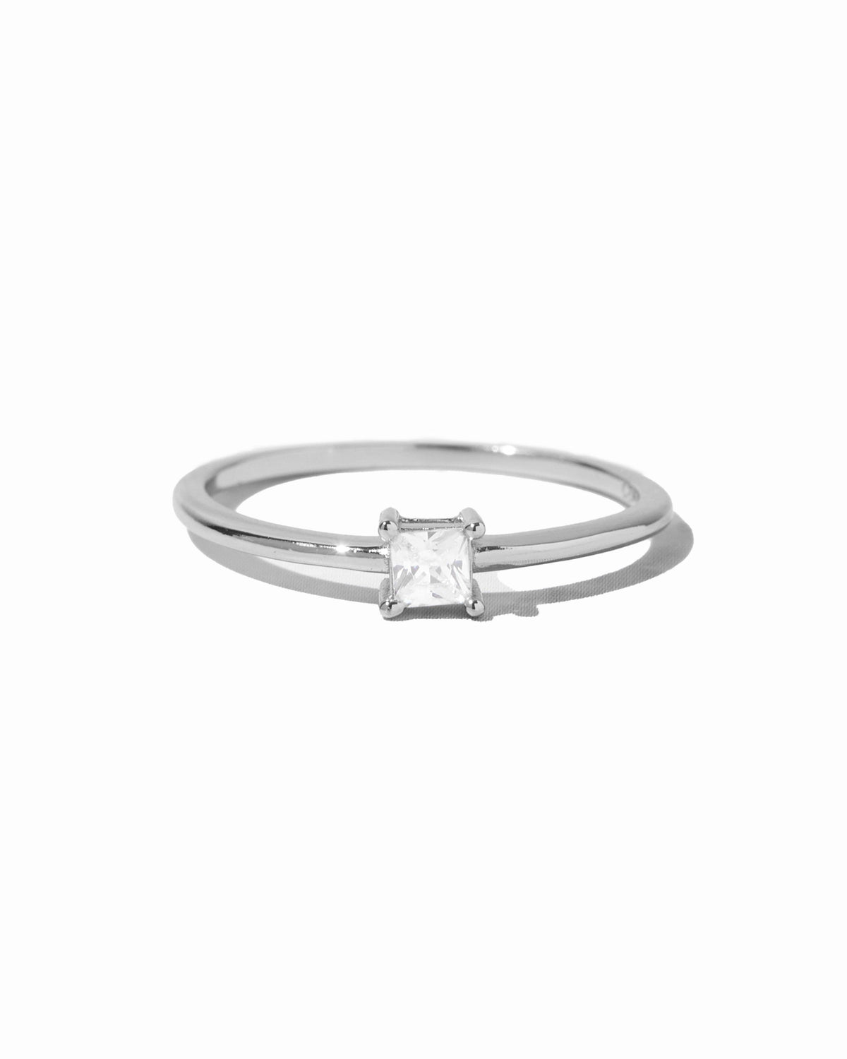     Campbell gold princess-cut cubic zirconia ring on a white background