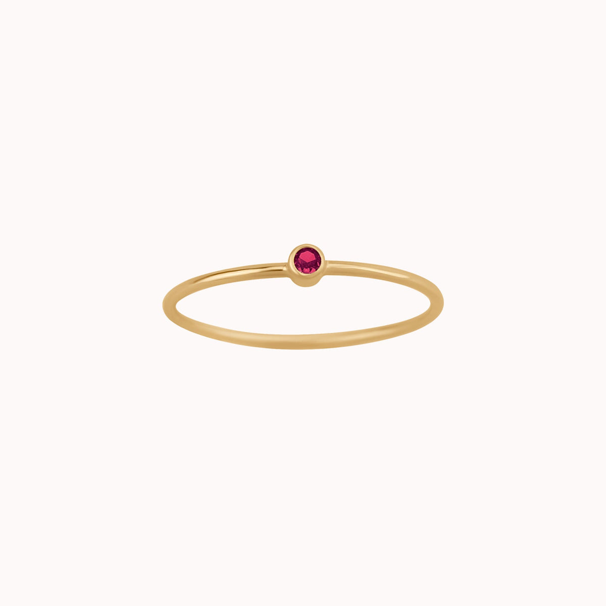     Riann Tiny Ruby Birthstone Ring in 14K yellow gold filled with pink ruby