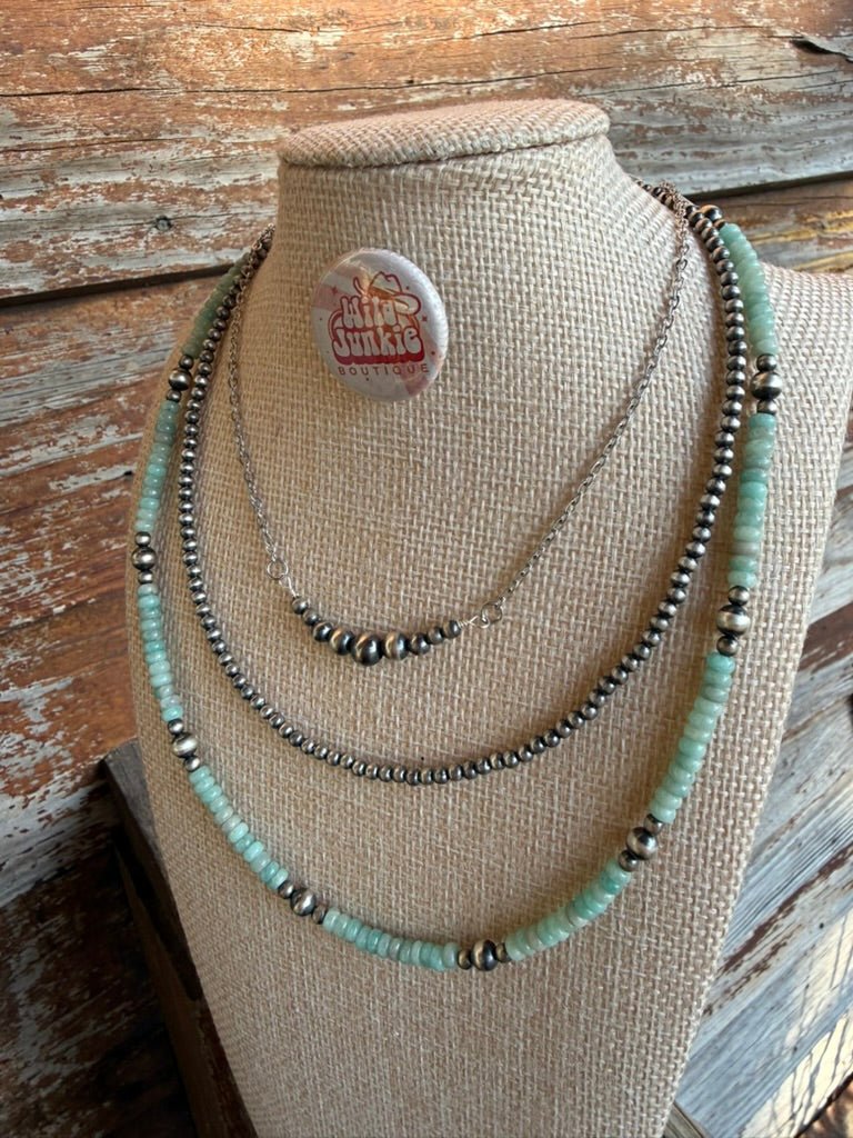 Sterling Silver Amazonite Beaded Choker