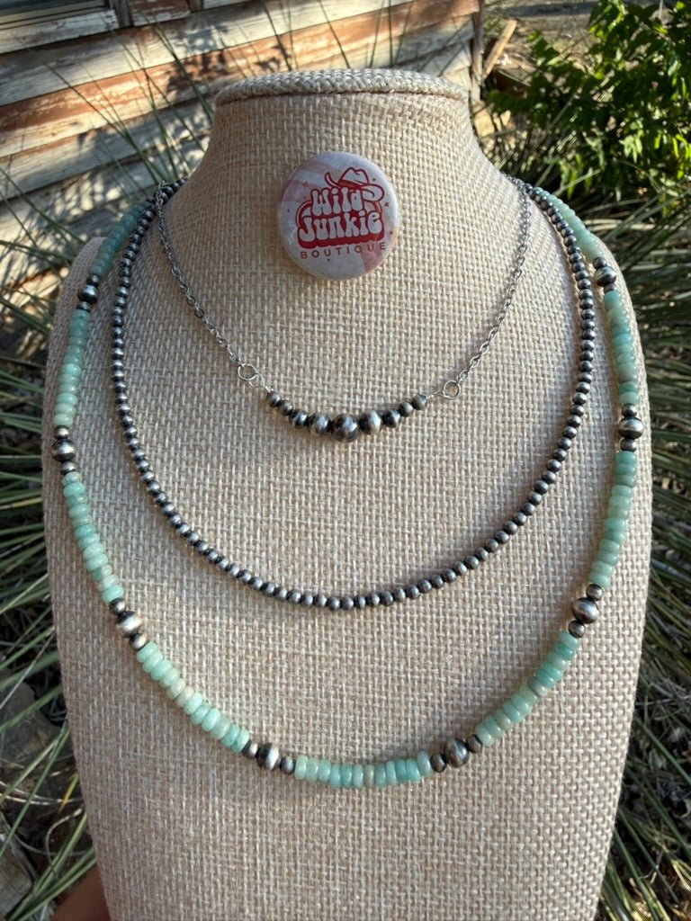 Sterling Silver Amazonite Beaded Choker