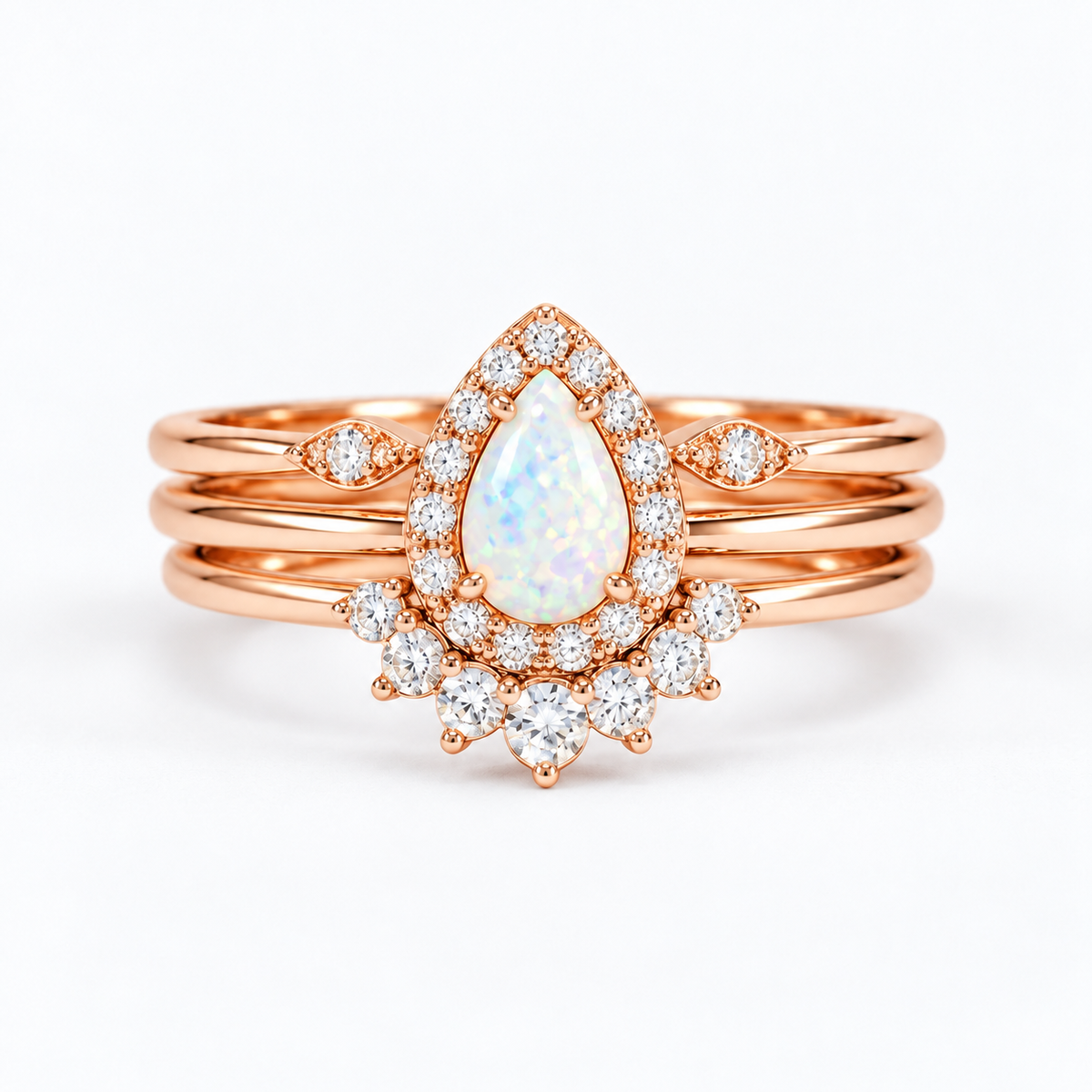 Sutton pear opal ring set in rose gold