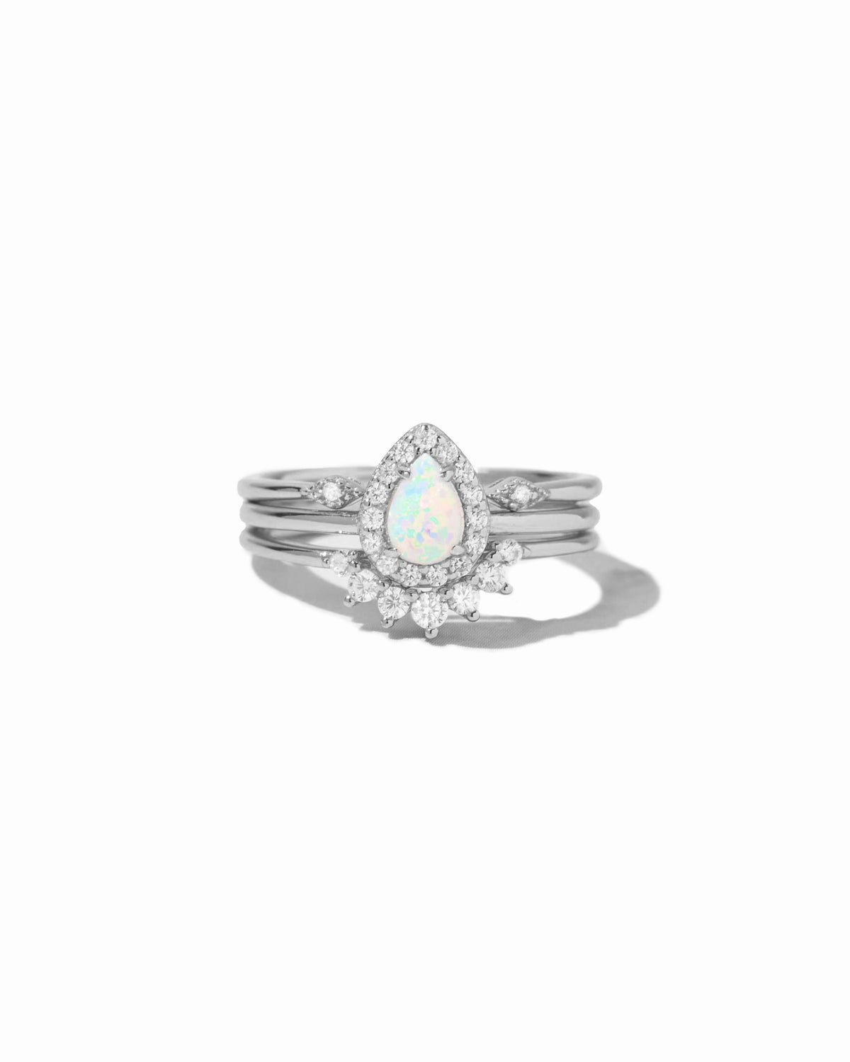 Sutton pear opal ring set in silver