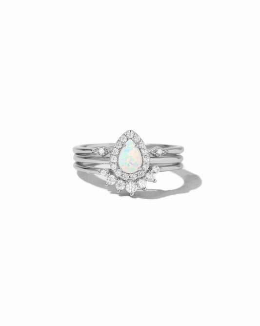 Sutton pear opal ring set in silver