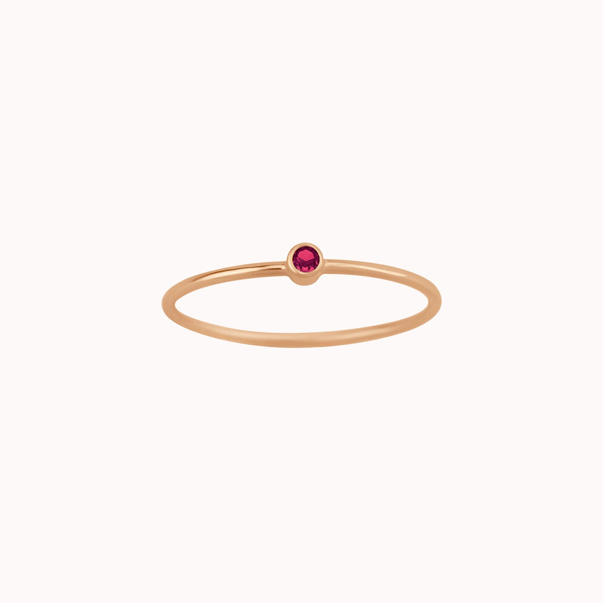     Riann Tiny Ruby Birthstone Ring in 14K rose gold filled with pink ruby