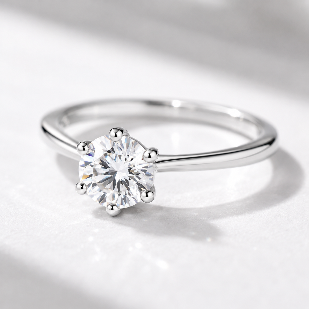 True Sterling Silver CZ or Moissanite Ring — silver ring with a geometric center stone, image 4. The Riann Ashlyn Collection.